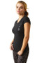 Ariat Ladies Vertical Logo Short Sleeve T-Shirt in Black - side detail