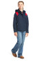 Ariat Youth Spectator Waterproof Jacket in Team Navy and Red - Full Body