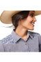 Ariat Ladies Real Billie Jean Shirt in Cassidy Embroidered Chambray - Chest