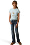 Ariat Youth Time To Show T-Shirt in Heather Mosaic Blue - Full Body
