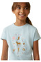 Ariat Youth Time To Show T-Shirt in Heather Mosaic Blue - Chest