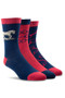 Ariat Ladies Charm Crew Socks in Navy/Red Snaffle - Side/Front