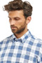 Barbour Mens Broxfield Regular Shirt  in Blue-Collar Detail