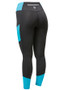 Dublin Ladies Power Performance Mid Rise Tights - Asphalt/Jade - Back