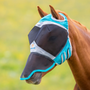 Shires FlyGuard Fine Mesh Fly Mask with Ear Hole & Nose - Teal - Lifestyle