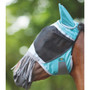 Shires DeLuxe Fly Mask With Ears and Nose Fringe - Green- lifestyle