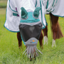 DeLuxe Fly Mask With Ears and Nose Fringe - Green- lifestyle