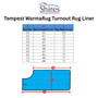 Tempest Original WarmaRug Turnout Rug Liner 200g - Size Guide
