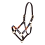 Shires Velociti GARA Leather Polo Headcollar Turquoise/Red/Orange/Blue