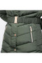 Coldstream Ladies Branxton Long Quilted Coat in Fern Green - Belt Detail