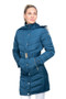 Coldstream Ladies Branxton Long Quilted Coat in Cool Slate Blue - front