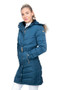 Coldstream Ladies Branxton Long Quilted Coat in Cool Slate Blue - front