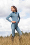 Coldstream Youth Next Generation Ednam Riding Tights in Slate Blue - lifestyle