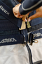 LeMieux Arika Shower-Tek Fly Rug - Navy/Grey - Front fastening detail