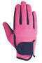 Hy Equestrian Childrens Belton Riding Gloves in Pink/Navy - front