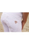 Hy Equestrian Childrens Cadiz Mizs Competition Breeches in White/Rose Gold - Back logo