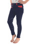 Hy Equestrian Childrens Diesel Jodhpurs in Navy/Red - front