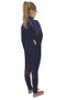 Hy Equestrian Childrens Dyna Mizs Ecliptic Riding Tights in Navy/Magenta - back