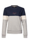 Musto Ladies Marina Tri Coloured Sweat in Grey Melange/Navy - front