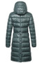 Covalliero Ladies Quilted Long Coat in Jade Green - Back