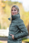 Covalliero Ladies Quilted Long Coat in Jade Green - Lifestyle Front