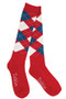 Dublin Argyle Socks Red/Navy/White