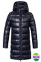 Covalliero Childrens Quilted Long Coat in Dark Navy - Front