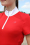 Hy Equestrian Childrens Scarlet Show Shirt in Red - chest