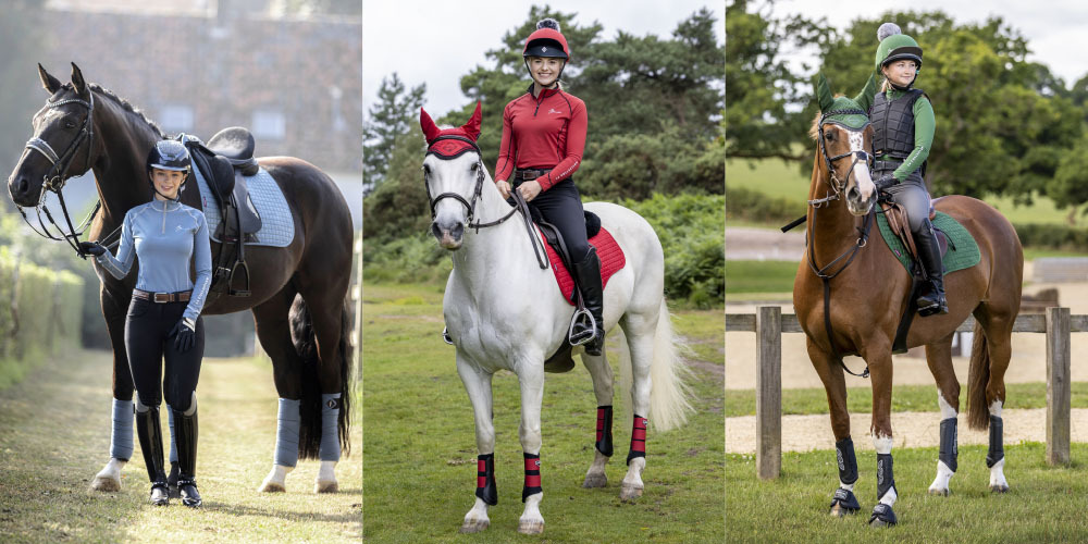 Equestrian Colour Guide - Three horses with riders dressed in LeMieux