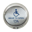 BEA 6-Inch Round MagicSwitch Wave To Open Touchless Plate w/Text, Waving Hand Symbol & Handicap Logo Illuminated LED 10MS21HR1