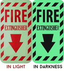 LumAware ZER0-ENERGY Illuminating FIRE EXTINGUISHER Safety Sign