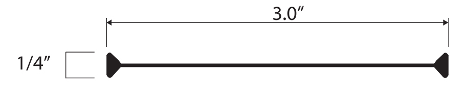 Triangle End Garage Door Bottom Weatherseal technical drawing and measurements