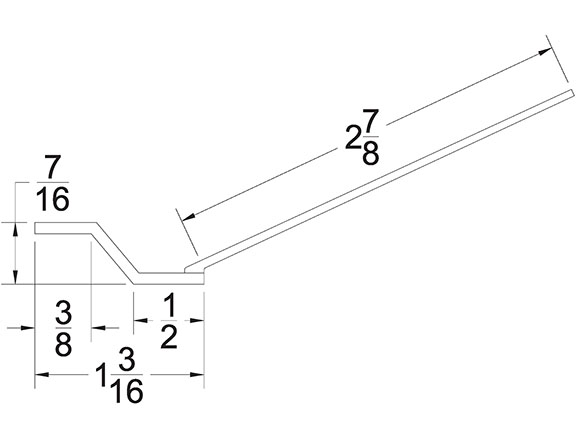 Garage Door Top Section Seal TS-300 Technical Drawing