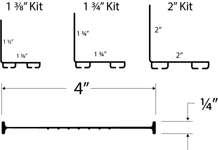Garage Door Bottom Weather Seal Replacement Kit Technical Drawing