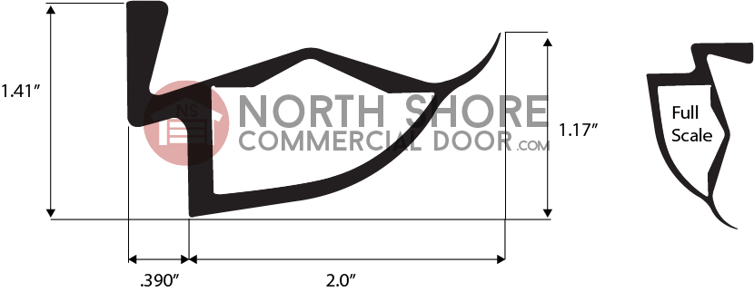 Commercial Garage Door Seal Technical Drawing
