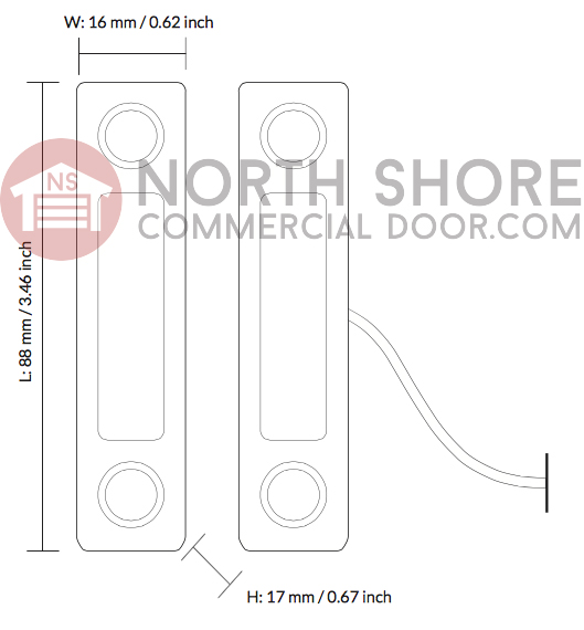 Gogogate Gate and Commercial Door Sensor GGG2-WDS Technical Drawing