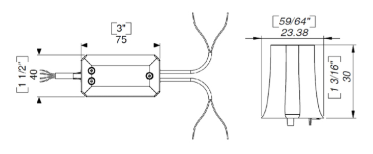 Vitector Fraba YC1001 Signal Merging Module for Commercial Operators Technical Drawing and Measurements