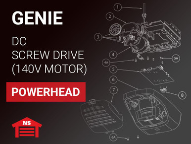 Genie Powerhead DC Screw Drive, 140v Motor North Shore Commercial Door