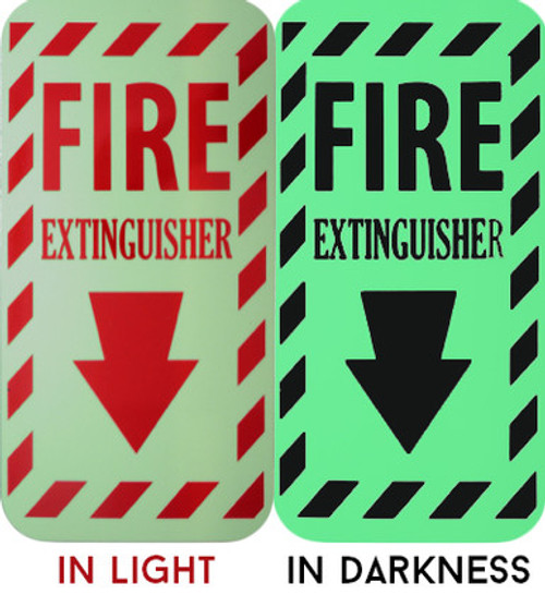 LumAware ZER0-ENERGY Illuminating FIRE EXTINGUISHER Safety Sign