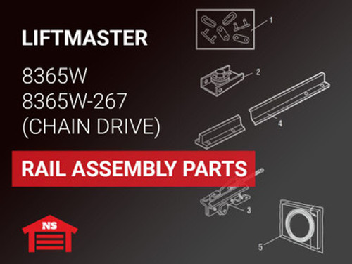 LiftMaster Model 8365W Rail Assembly Parts