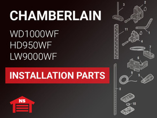 Chamberlain WD1000WF HD950WF LW9000WF Installation Parts