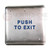 BEA 4.75" Square Push Plate w/blue "Push to Exit" text 10PBSE