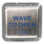 BEA 4-3/4 in. Square MagicSwitch Touchless Plate w/Blue WAVE TO OPEN Text & Waving Hand Symbol Illuminated LED 10MS21HS