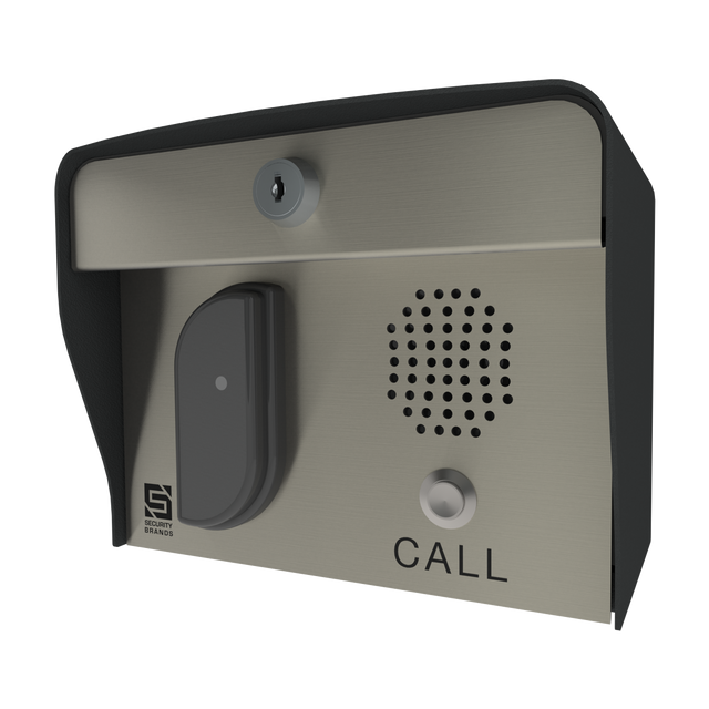 AAS 23-013i Securakey Wiegand Post Mount Card Reader W/ Intercom By Security Brands Inc.