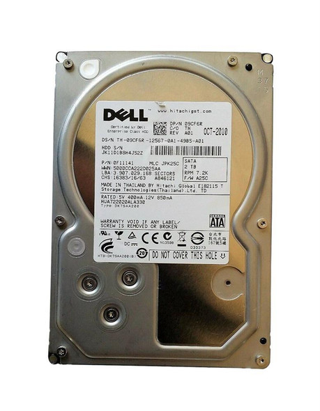 Dell 2TB 3.5 inch SATA 3Gb/s 7200RPM Hard Drive