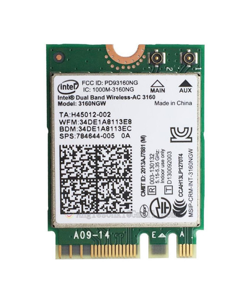 784644-005 - HP 15-AB063CL PCI Express + USB NGFF MOW Wireless Wifi Network Card