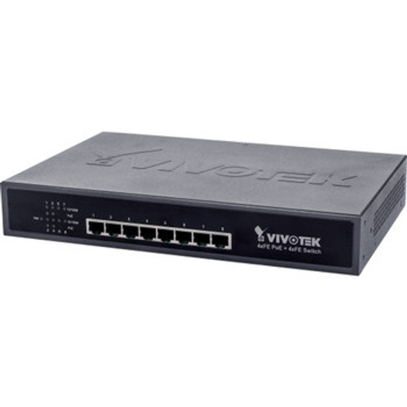 Vivotek Unmanaged 4xFE PoE + 4xFE Switch 2 Layer Supported Desktop Rack-mountable