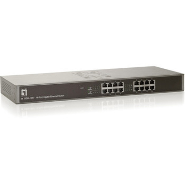 LevelOne 16Ports Gigabit Ethernet Switch 16 x Gigabit Ethernet Network Twisted Pair 2 Layer Supported Rack-mountable