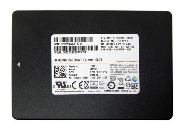 Samsung CM871 Series 128GB Triple Level Cell (TLC) SATA 6Gb/s 2.5 inch (SSD) Solid State Drive