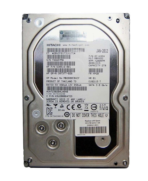 HP 2TB SATA 3Gb/s NCQ MidLine 3.5 inch 7200RPM Hard Drive
